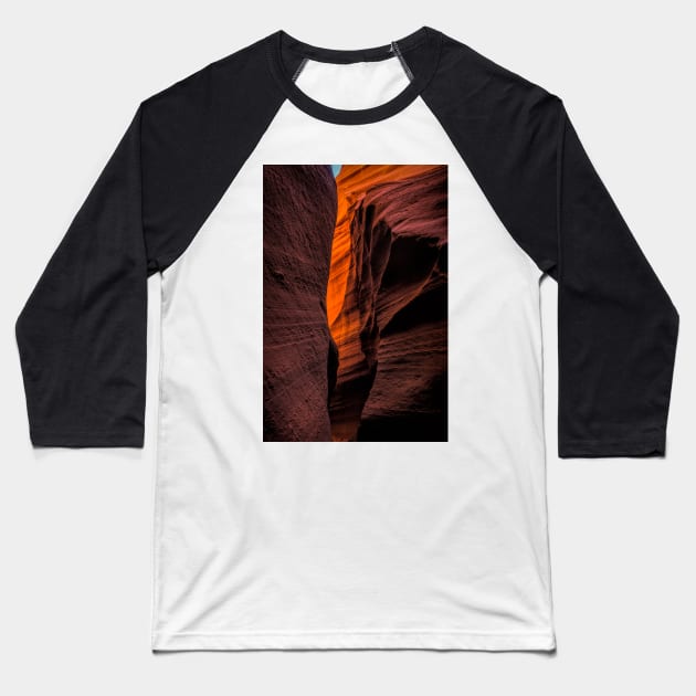 Narrow Passage Lower Antelope Canyon Baseball T-Shirt by Debra Martz